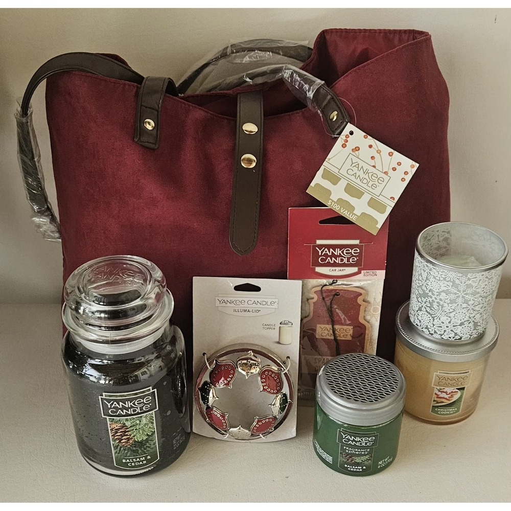 Yankee Candle BALSAM & CEDAR Christmas Set Tealight/ Sphere Illumina Lid